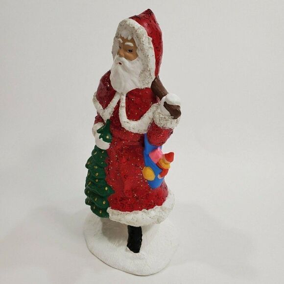 Vintage Santa with Tree And Gifts Figurine 9" - Picture 4 of 9